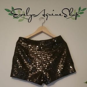 Black sequin shorts
